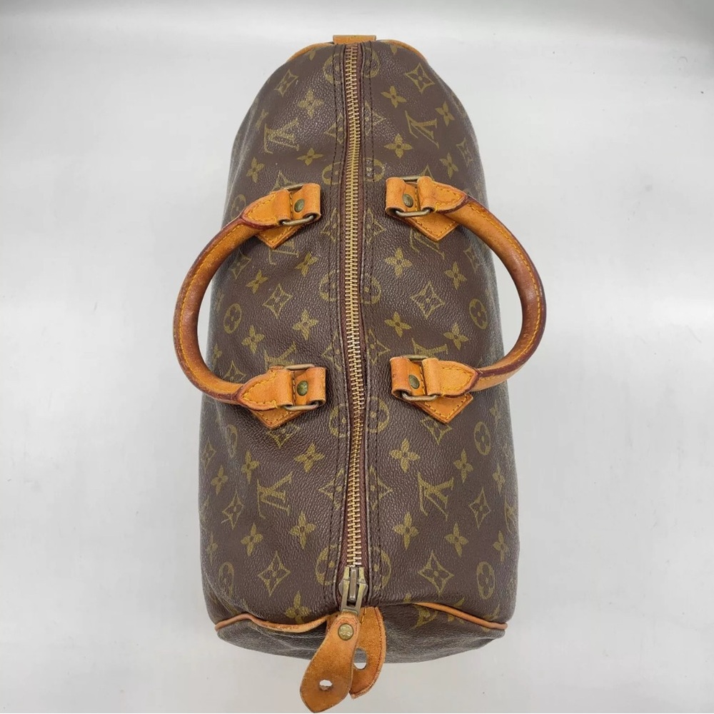 Auth Louis Vuitton Monogram Old Speedy 35  Handbag W/Dustbag/Lock - Picture 7 of 16